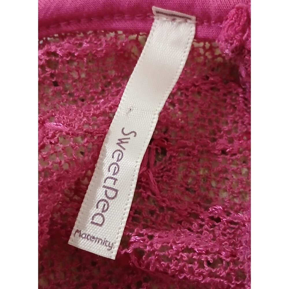 Sweet Pea Maternity Size Medium Polyester Stretch S/S Pullover Peep Holes Pink - Picture 5 of 6